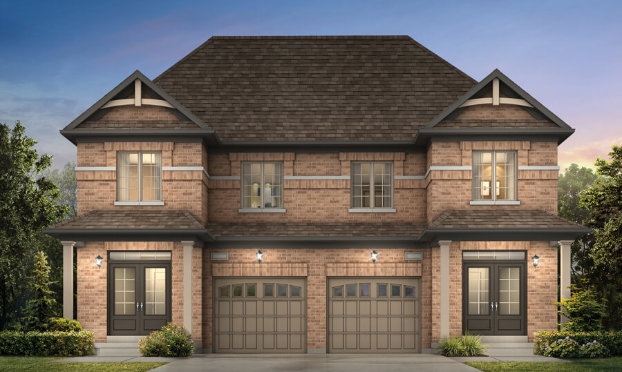 25' Semi-Detached Home Designs rendering — Caledon Trails